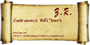 Zadravecz Róbert névjegykártya